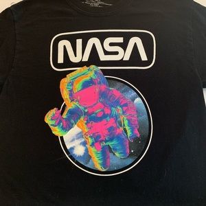 Nasa themed black crop top